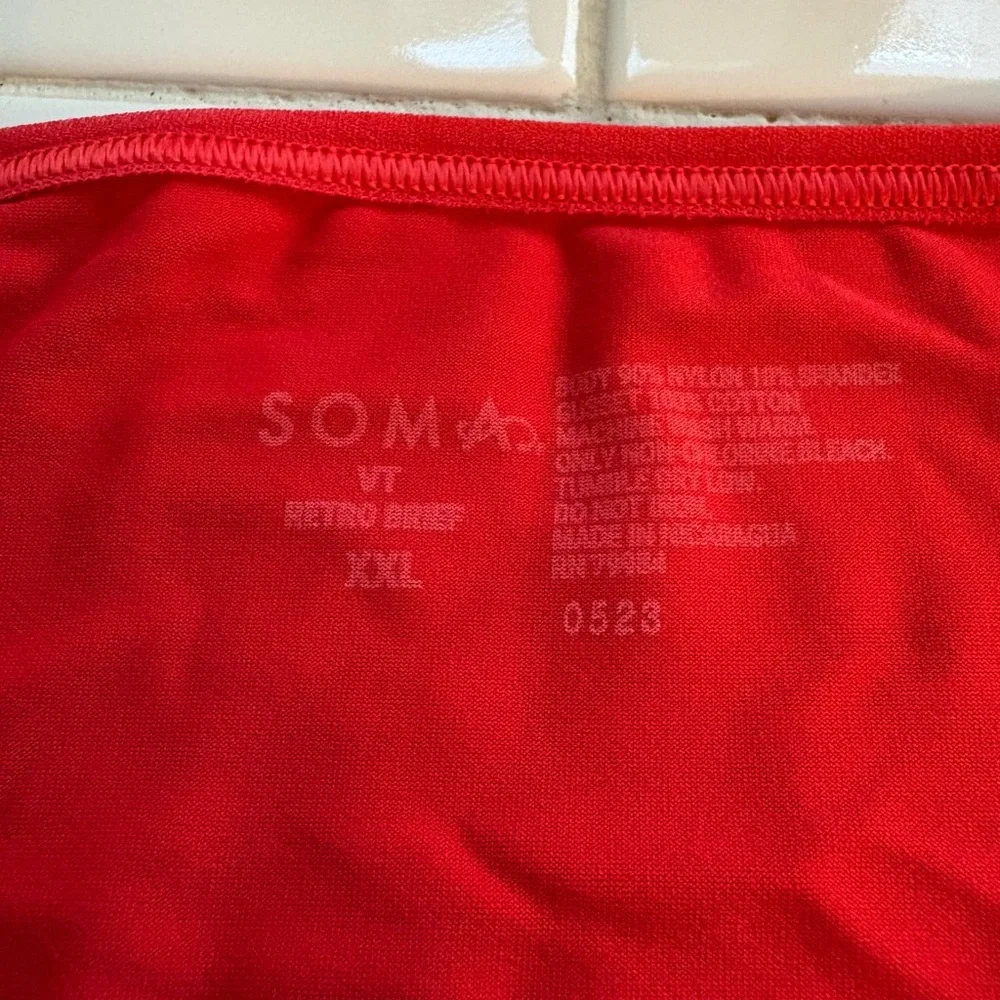 NWOT Soma Vanishing Tummy VT Retro Brief Panties Underwear Red Vamp XXL
